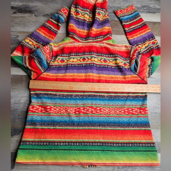 LRL Lauren Jeans Sarape Aztec Southwest Women's Full Zip Hoodie Petite Medium - Picture 9 of 12